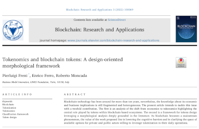 A Tokenomics Classification Proposal: How to Take Advantage From It?